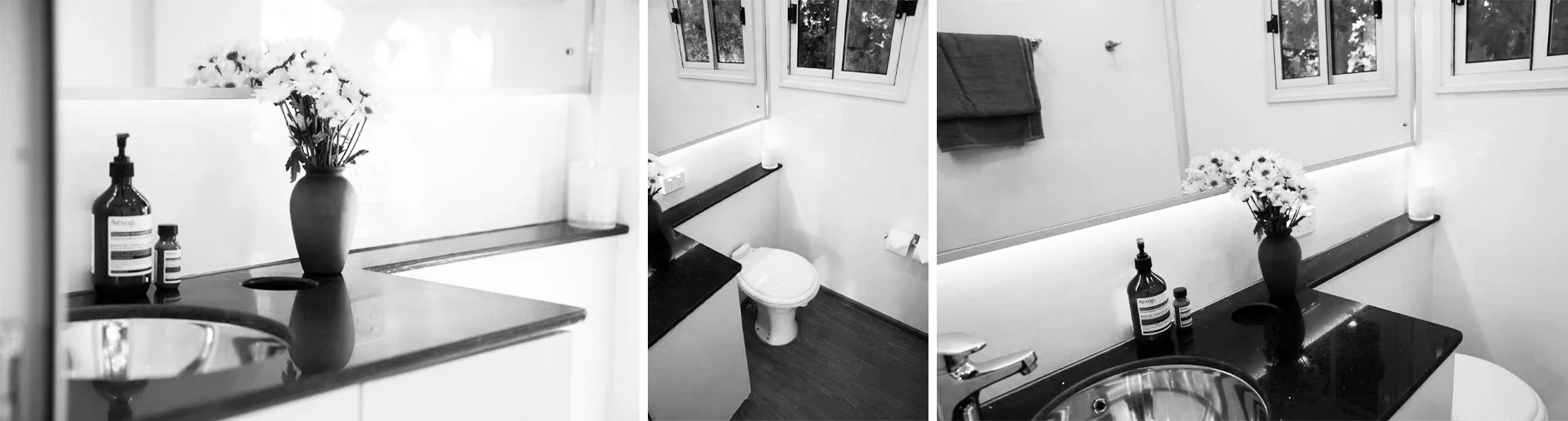 Internal view of luxury portable toilets in Adeaide Hills